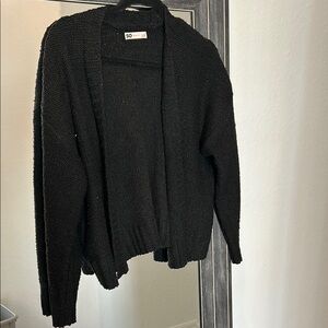 so black open front cardigan